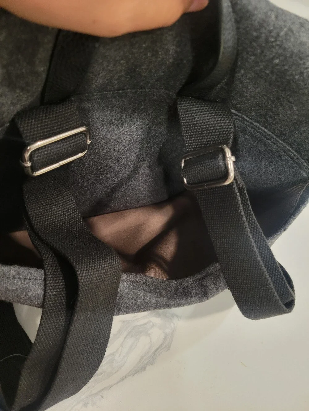 Pottery Barn Grey Wool Blend Unisex Messenger Bag/backpack/travel Bag